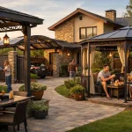 Металлические конструкции в едином стиле частного участка