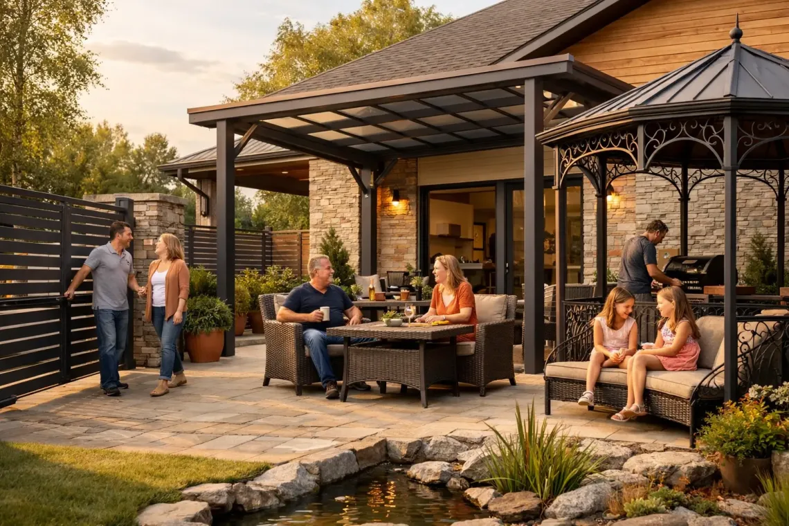 Металлические конструкции как часть архитектуры частного двора